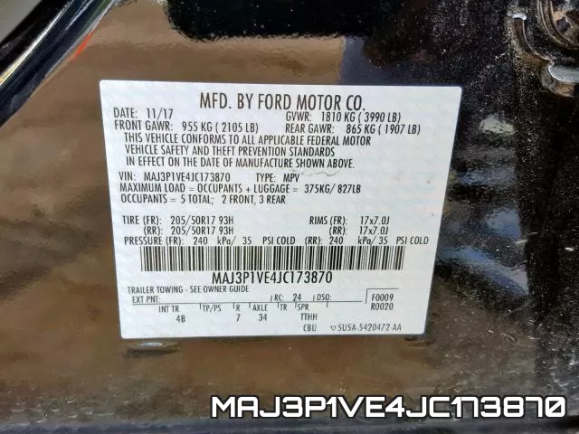 MAJ3P1VE4JC173870 фото 2