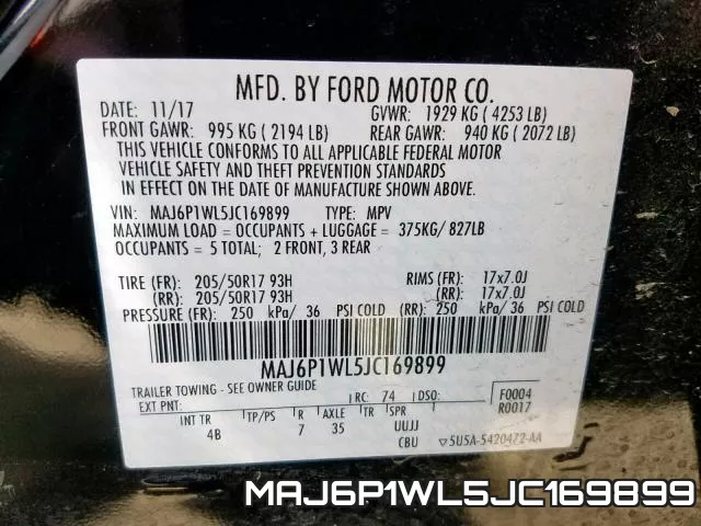 MAJ6P1WL5JC169899 фото 2