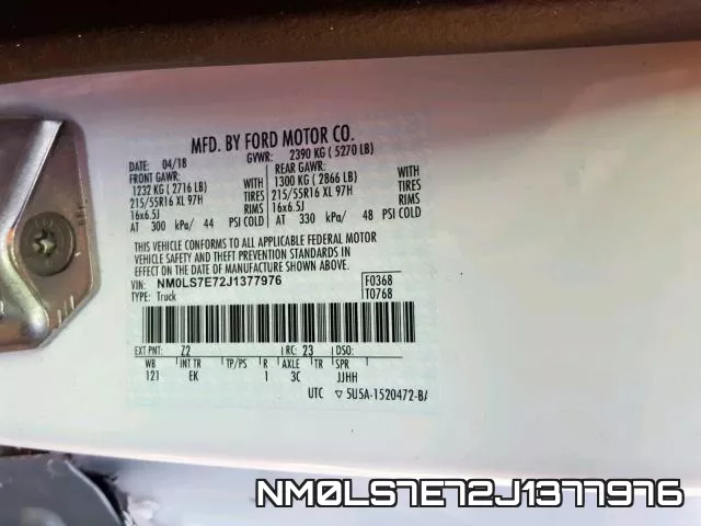 NM0LS7E72J1377976 фото 2