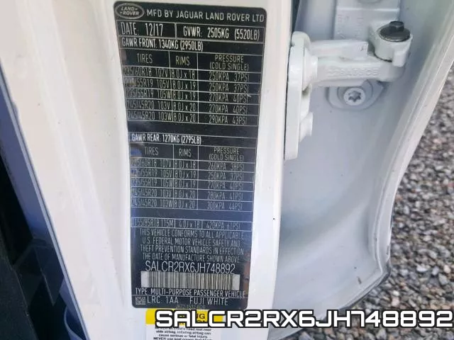 SALCR2RX6JH748892 фото 2