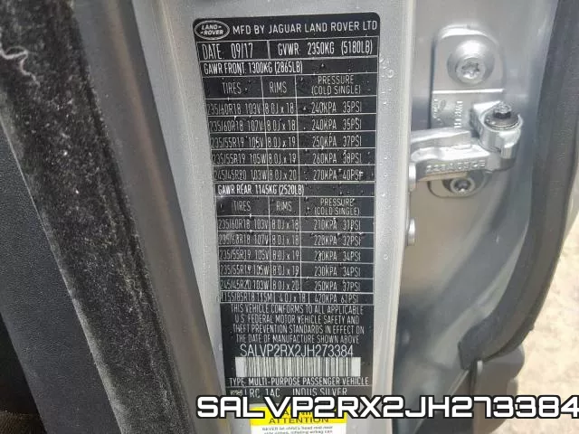 SALVP2RX2JH273384 фото 2