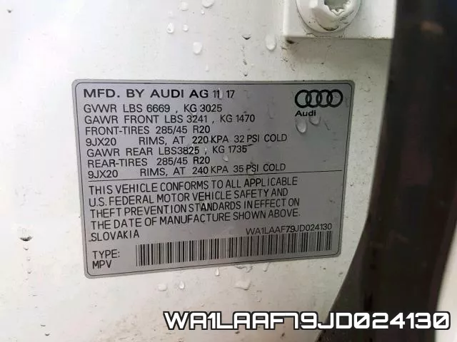 WA1LAAF79JD024130 фото 2