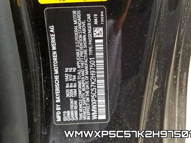 WMWXP5C57K2H97501 фото 2