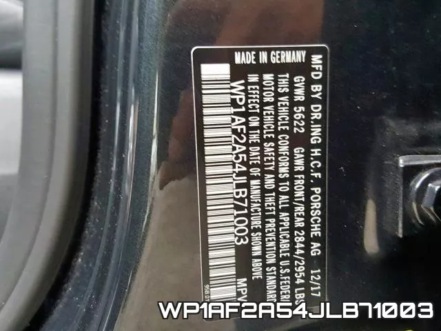 WP1AF2A54JLB71003 фото 2