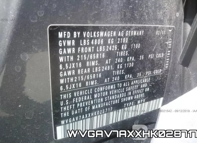 WVGAV7AXXHK028717 фото 10