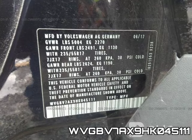 WVGBV7AX9HK045111 фото 10