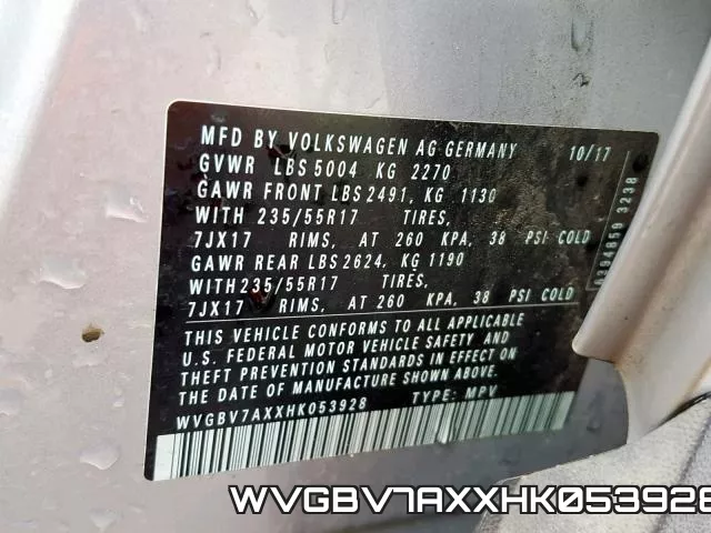 WVGBV7AXXHK053928 фото 2