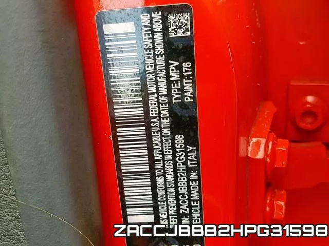 ZACCJBBB2HPG31598 фото 2