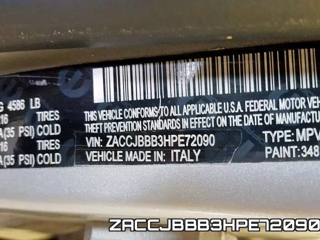 ZACCJBBB3HPE72090 фото 2