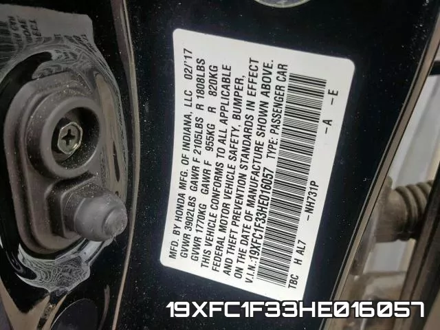 19XFC1F33HE016057 фото 2