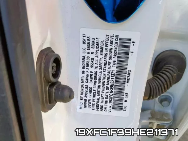 19XFC1F39HE211371 фото 2