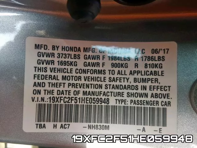 19XFC2F51HE059948 фото 2