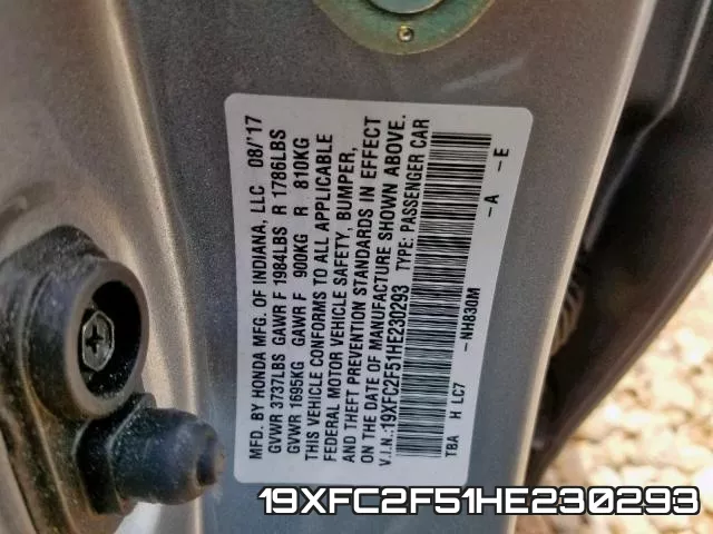 19XFC2F51HE230293 фото 2