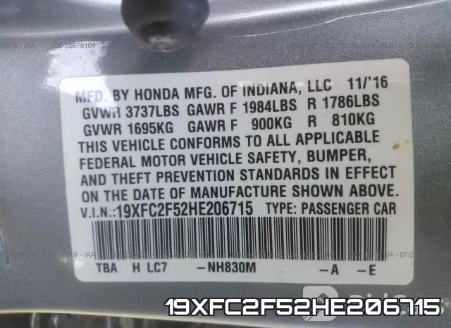 19XFC2F52HE206715 фото 10
