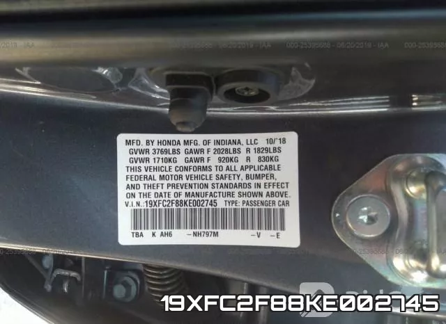 19XFC2F88KE002745 фото 9