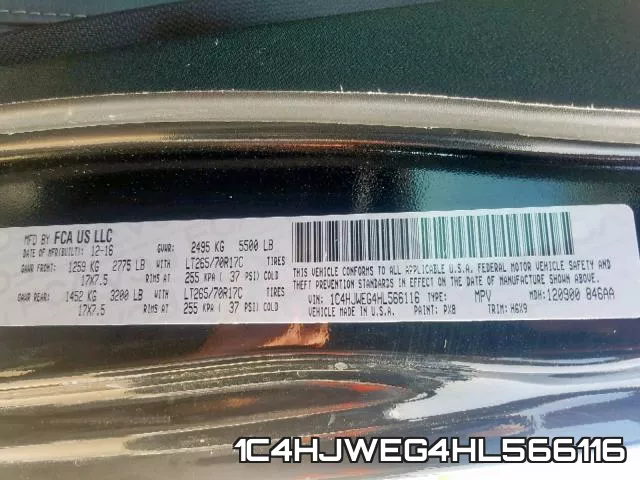 1C4HJWEG4HL566116 фото 2