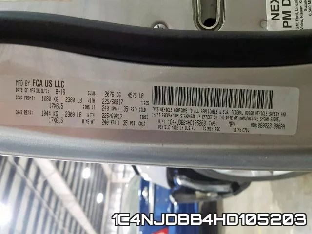 1C4NJDBB4HD105203 фото 2