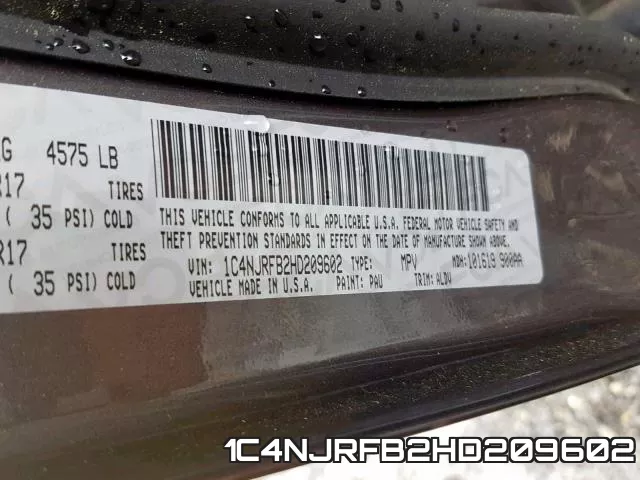 1C4NJRFB2HD209602 фото 2