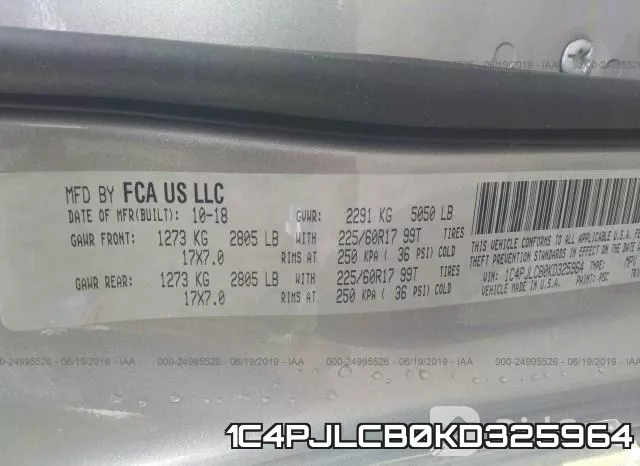 1C4PJLCB0KD325964 фото 10