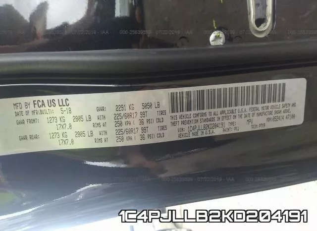 1C4PJLLB2KD204191 фото 10