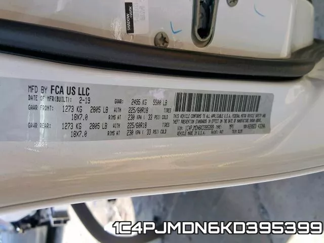 1C4PJMDN6KD395399 фото 2