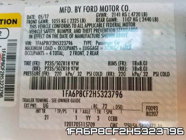 1FA6P8CF2H5323796 фото 2