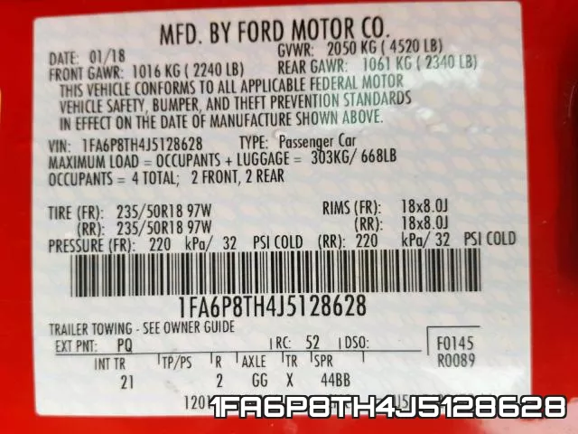 1FA6P8TH4J5128628 фото 2