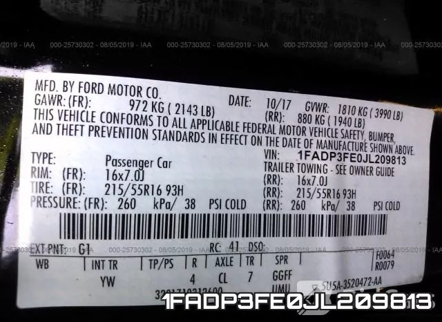 1FADP3FE0JL209813 фото 10