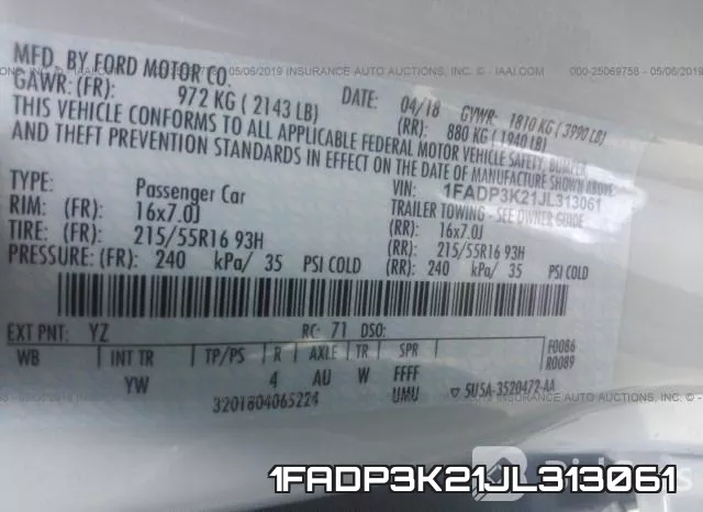 1FADP3K21JL313061 фото 10