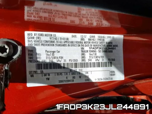 1FADP3K23JL244891 фото 2