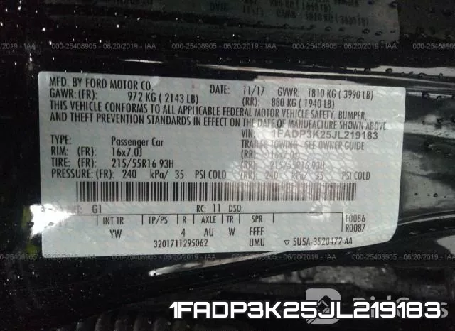1FADP3K25JL219183 фото 10