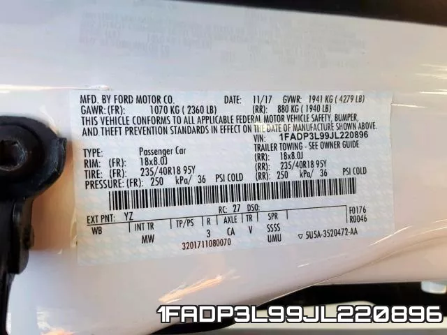1FADP3L99JL220896 фото 2