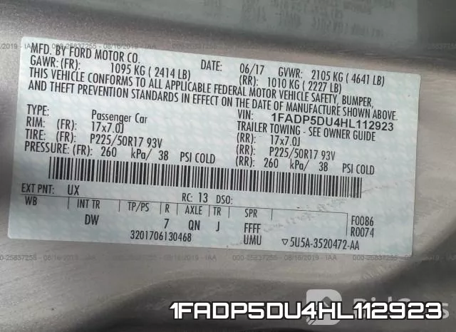 1FADP5DU4HL112923 фото 10