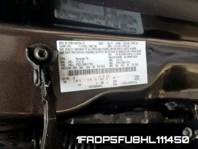 1FADP5FU8HL111450 фото 2