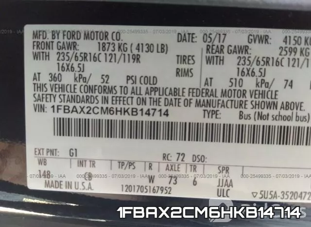 1FBAX2CM6HKB14714 фото 10