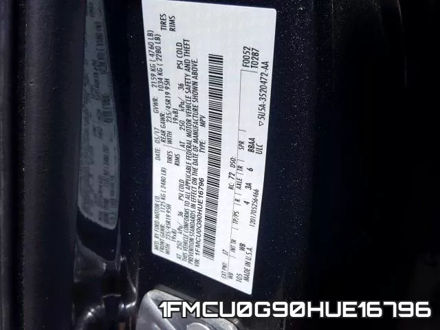 1FMCU0G90HUE16796 фото 2