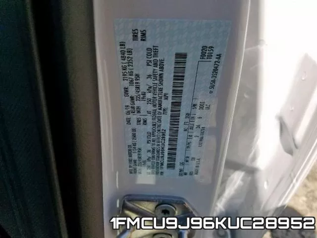1FMCU9J96KUC28952 фото 2