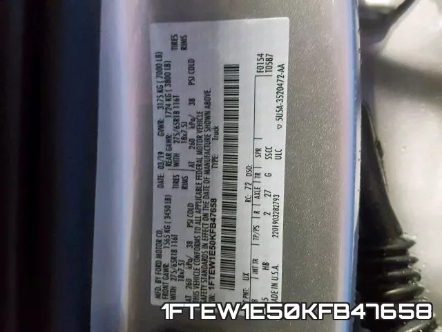 1FTEW1E50KFB47658 фото 2