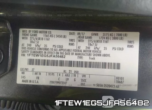 1FTEW1EG5JFA56482 фото 10