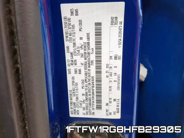 1FTFW1RG8HFB29305 фото 2