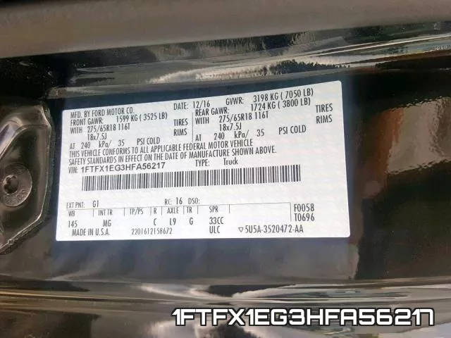 1FTFX1EG3HFA56217 фото 2