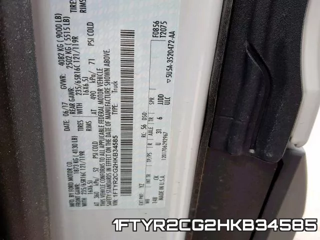 1FTYR2CG2HKB34585 фото 2