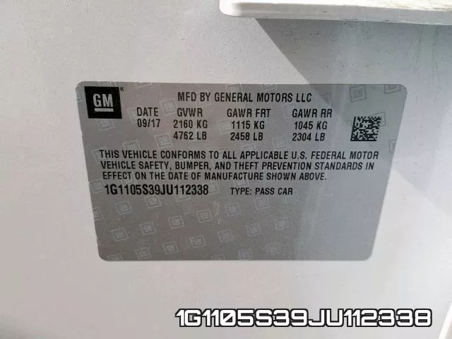 1G1105S39JU112338 фото 2