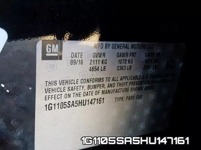 1G1105SA5HU147161 фото 2