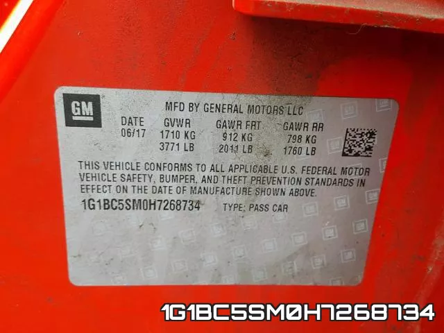 1G1BC5SM0H7268734 фото 2