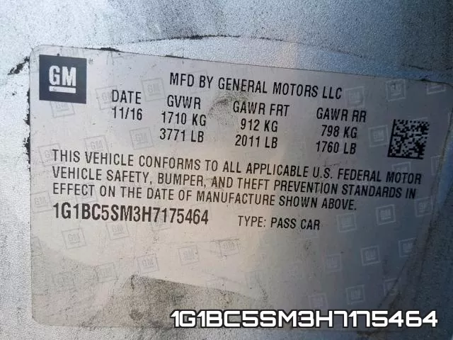 1G1BC5SM3H7175464 фото 2