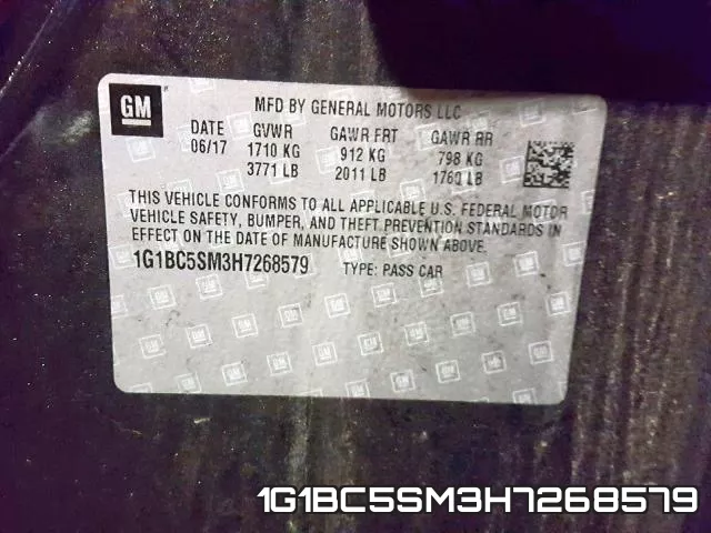 1G1BC5SM3H7268579 фото 2