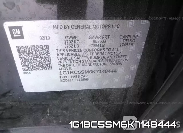 1G1BC5SM6K7148444 фото 10