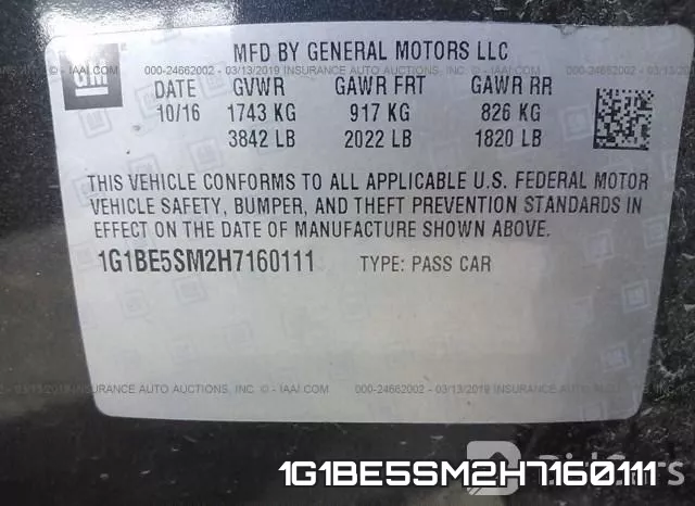 1G1BE5SM2H7160111 фото 10