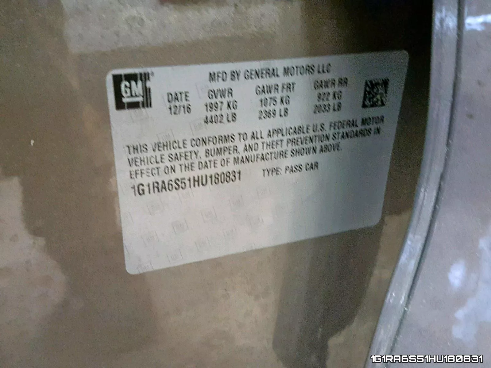 1G1RA6S51HU180831 фото 2
